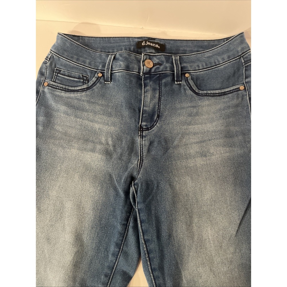 D. Jeans Womens Stretch Fit Straight Leg Blue Denim Jeans Size 4